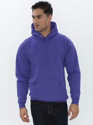 pullover fleece hoody in sapphire blue.