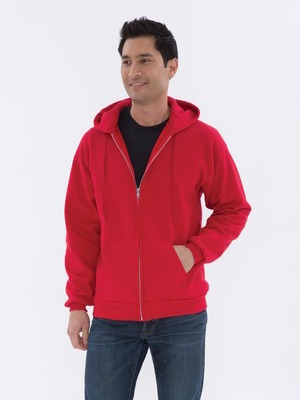 full-zip fleece hoody in safety green.