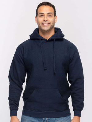 basic fleece pullover hoody in black charcoal.