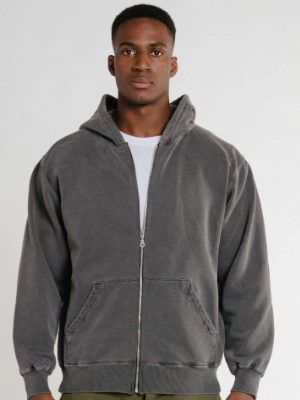 Heather Grey Canadian fleece full zip hoodie