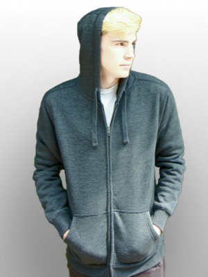 sherpa lined hoody in grey.