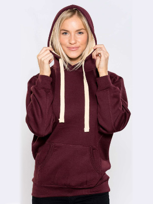 Maroon pullover hoody.