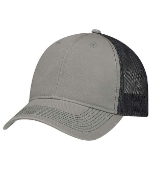 grey mesh back cap.