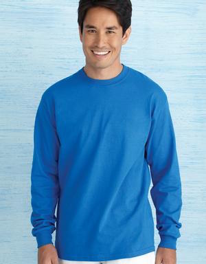 cotton long sleeve t-shirt in royal blue.